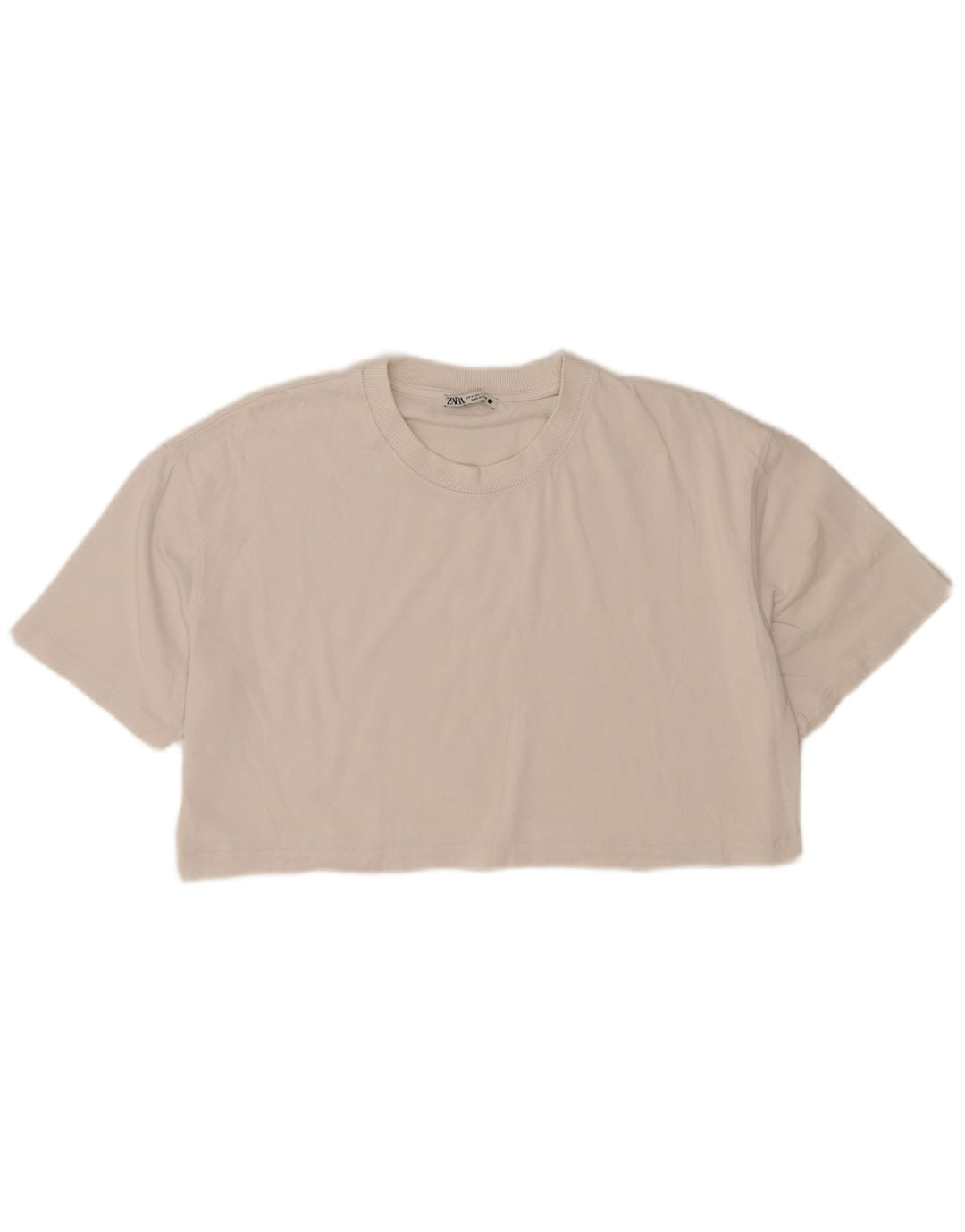 T-shirt corta oversize da donna Zara UK 14 bianca media