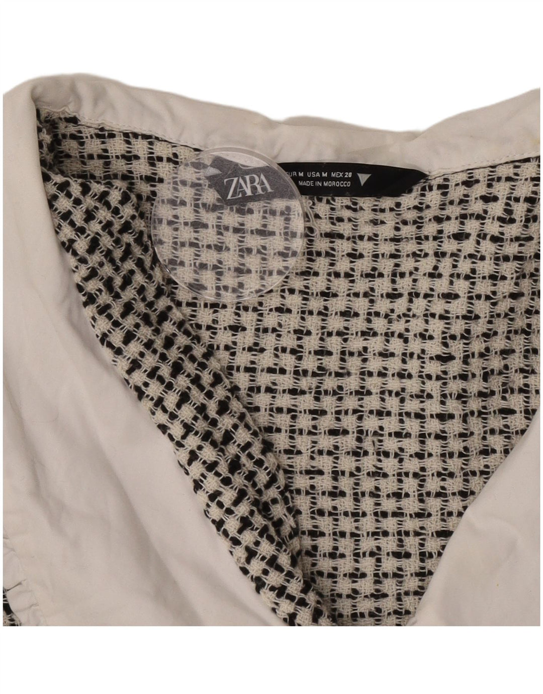 Camicetta corta da donna Zara UK 12 media nera screziata
