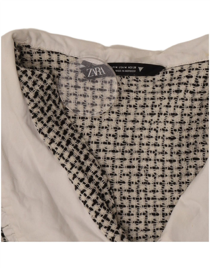 Camicetta corta da donna Zara UK 12 media nera screziata