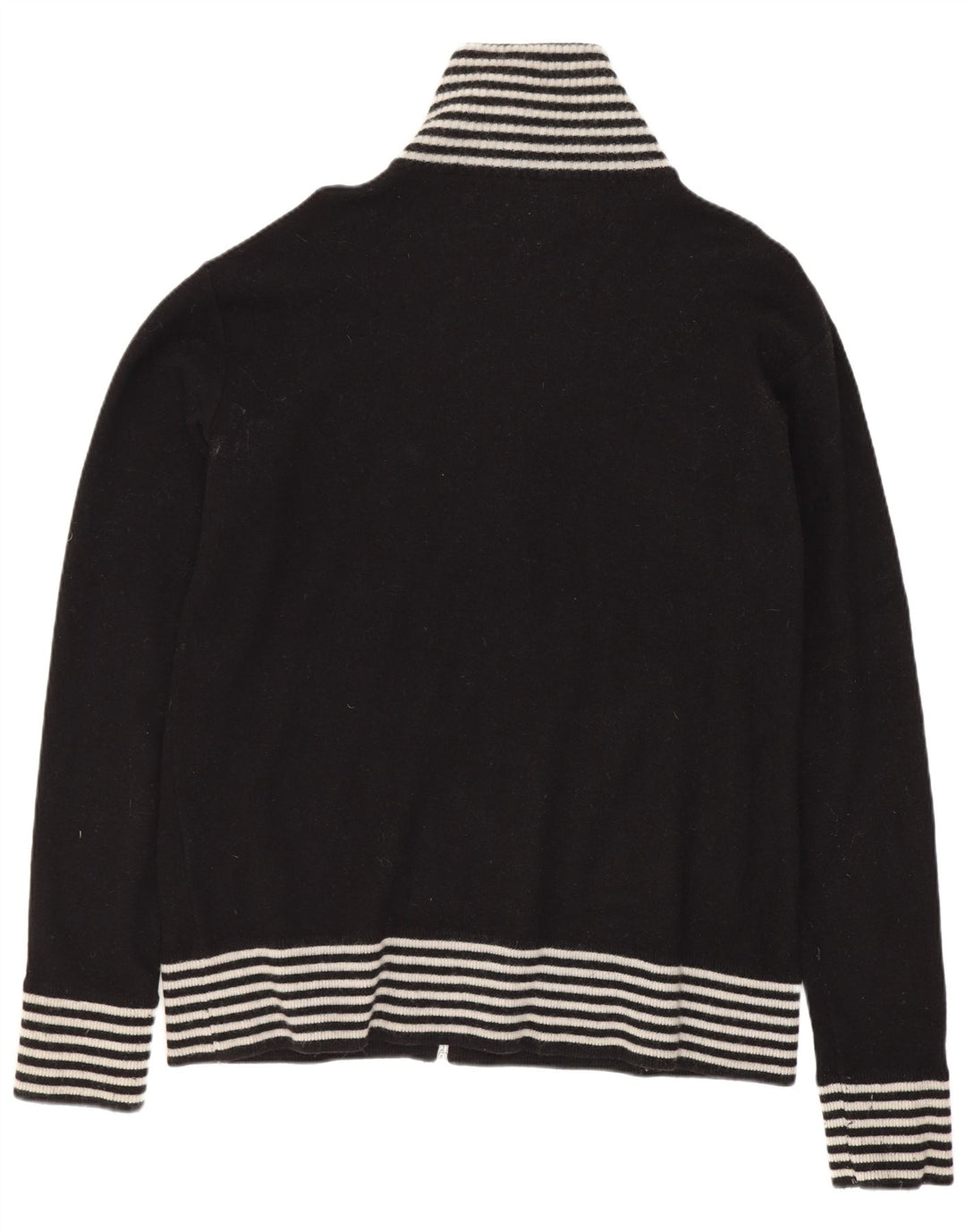 Franklin & Marshall Maglione cardigan grafico da uomo in lana a righe nere grandi