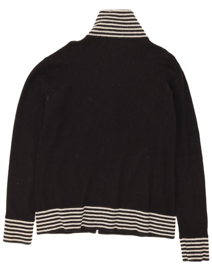 Franklin & Marshall Maglione cardigan grafico da uomo in lana a righe nere grandi