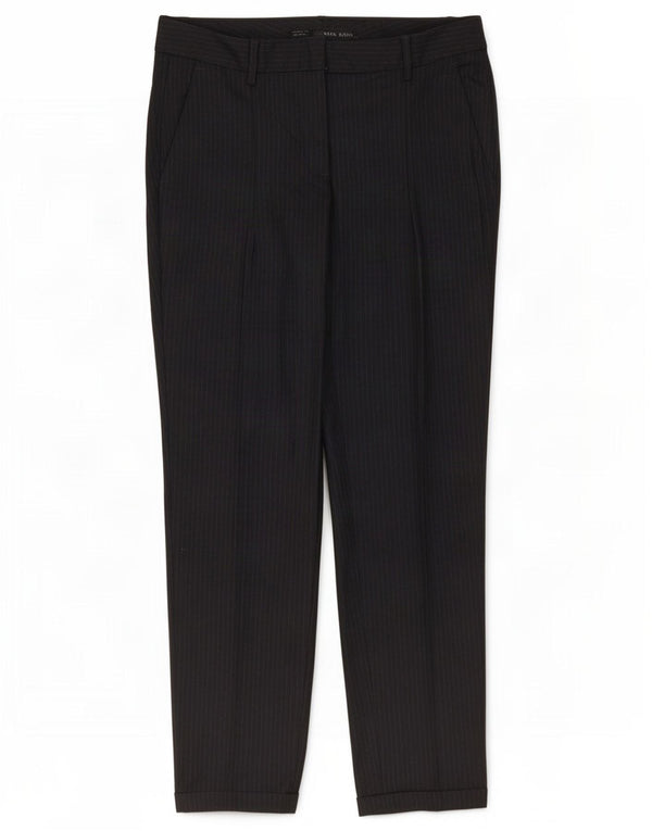 Pantaloni da abito slim da donna Zara piccoli W27 L27 poliestere a righe blu navy