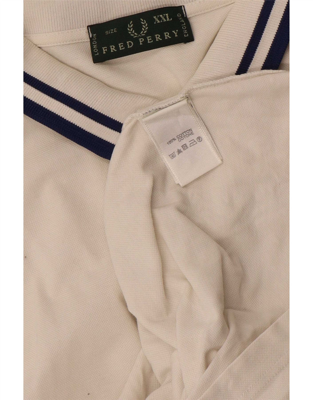 Polo da uomo Fred Perry 2XL in cotone a righe bianche