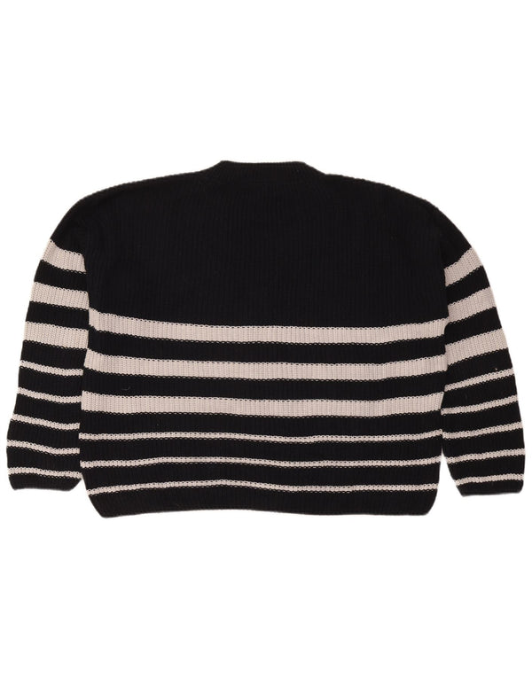 Maglione girocollo oversize da donna Zara UK 10 piccolo a righe nere
