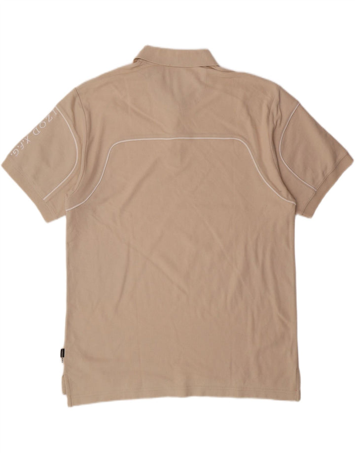 IZOD Mens Polo Shirt Large Beige Cotton Vintage Izod and Second-Hand Izod from Messina Hembry 