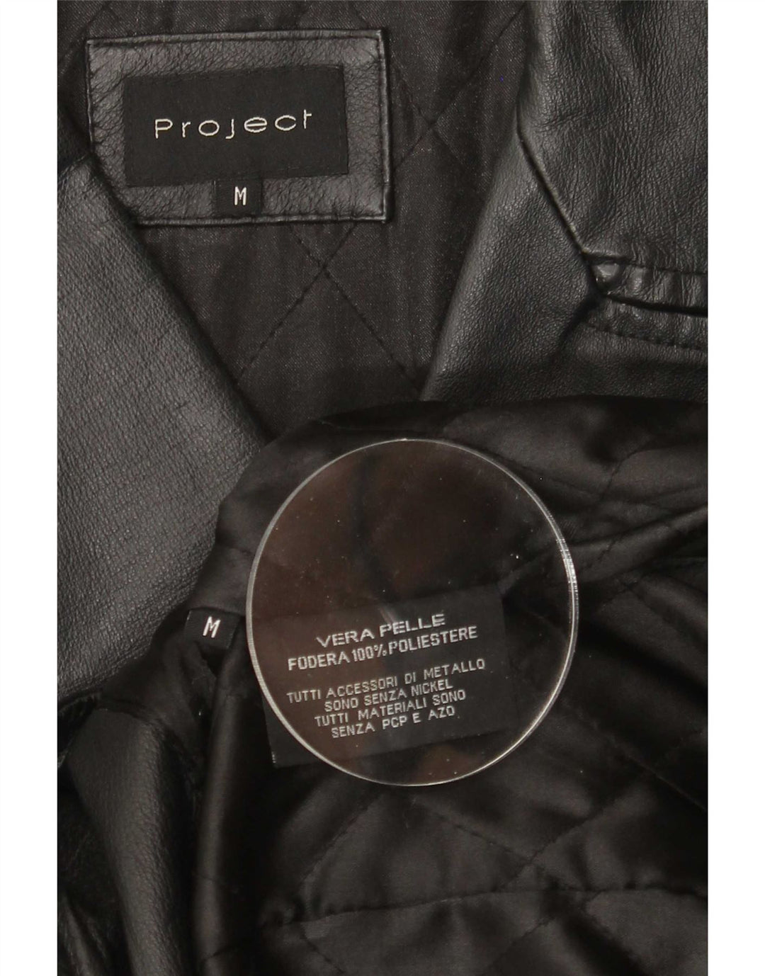 Cappotto in pelle da donna Project UK 14 medio nero