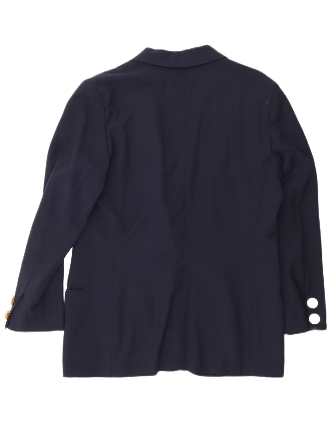 GENNY Giacca blazer da donna a 1 bottone US 12 grande lana blu navy