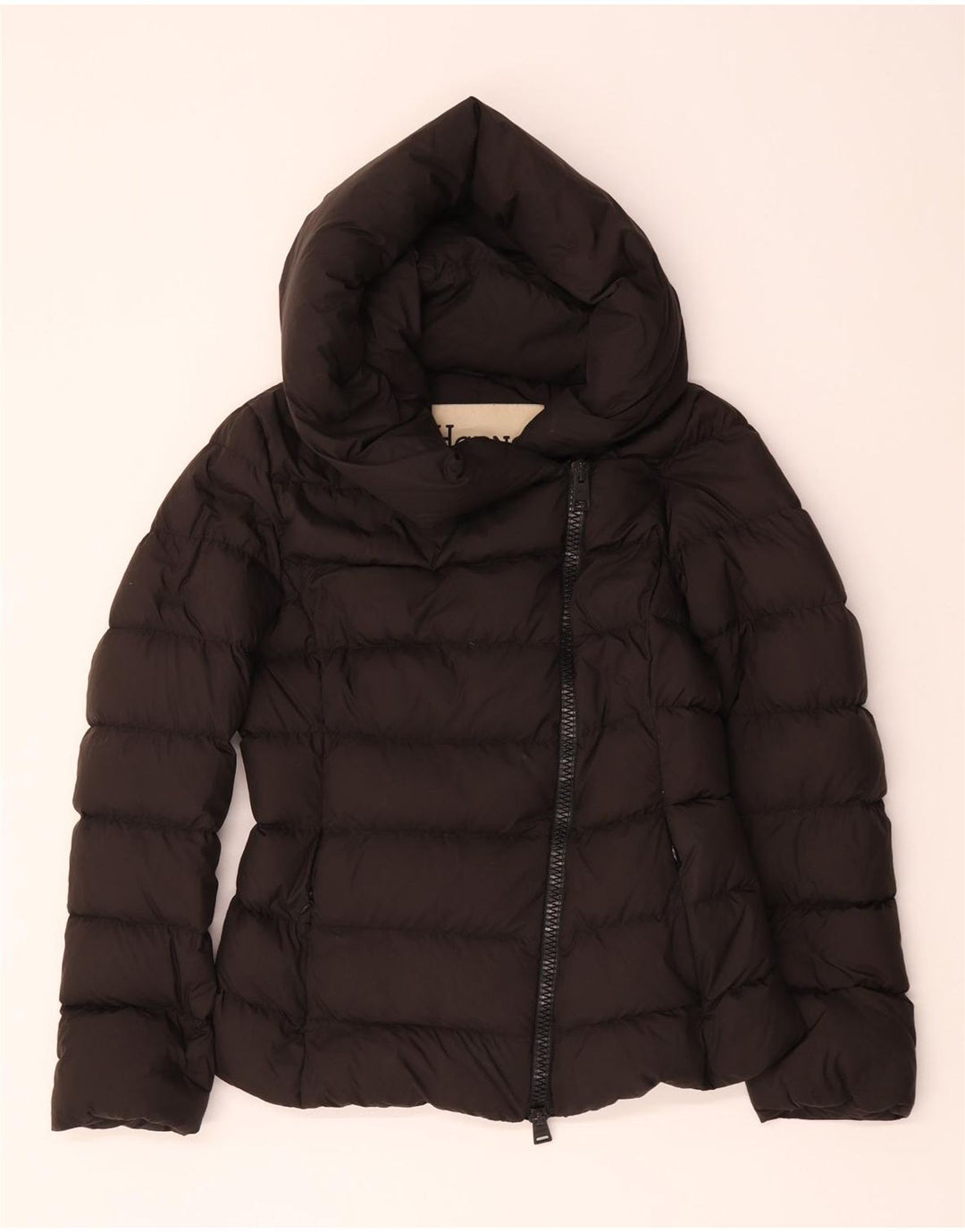 Giacca imbottita con cappuccio Herno Donna IT 44 Medium Nero Poliestere