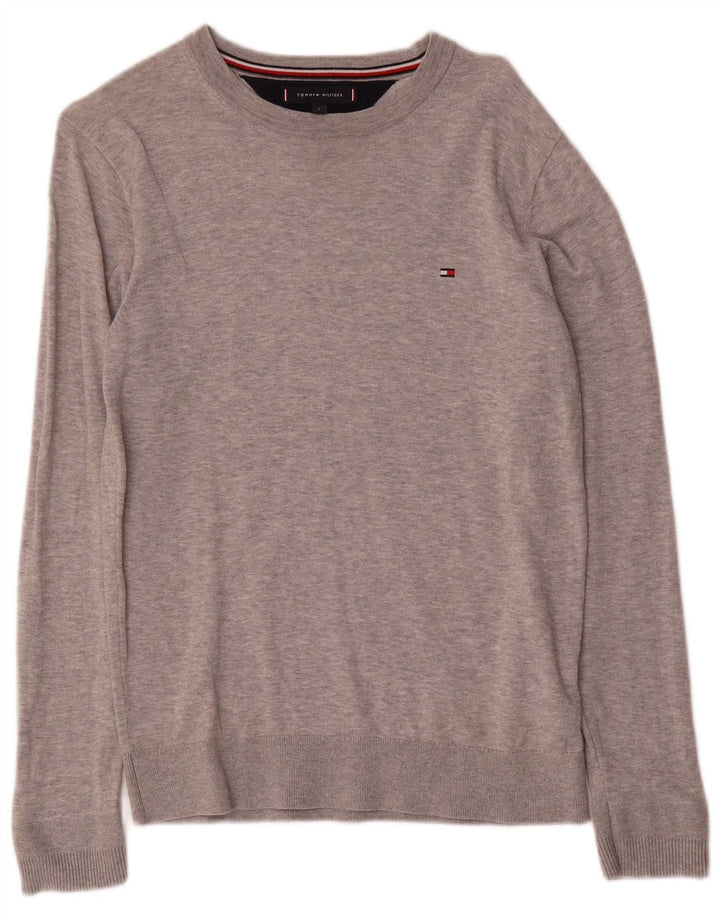 Tommy Hilfiger Uomo Maglione con scollo a barca Maglione piccolo in cotone grigio