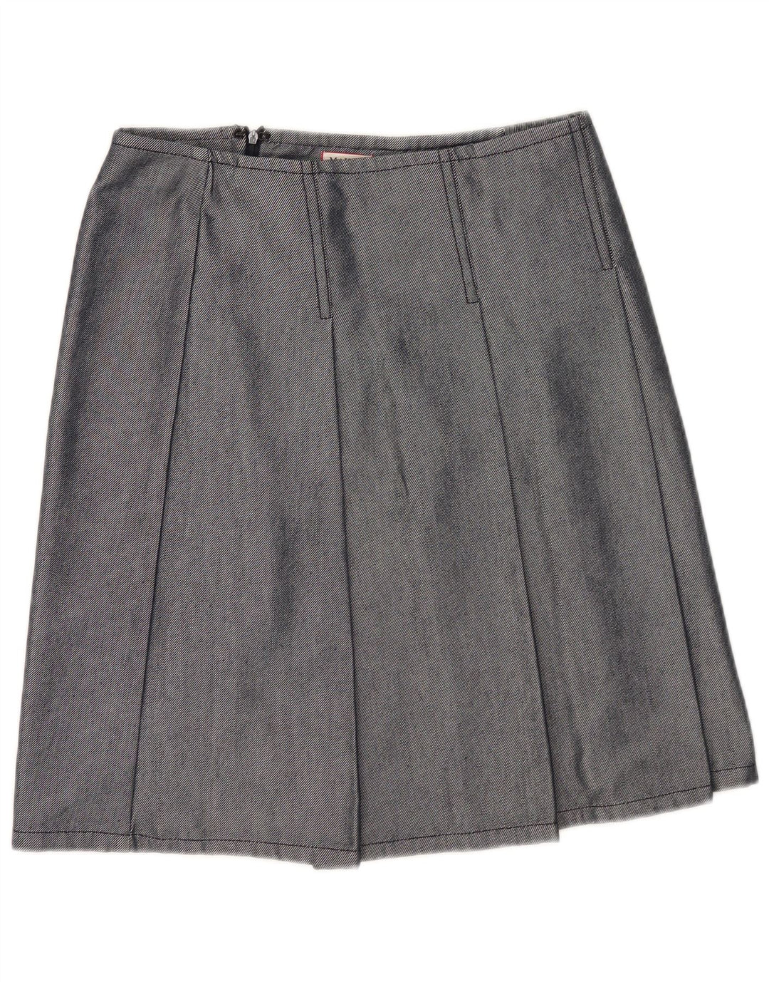 Gonna a pieghe da donna Max & Co. UK 12 media W30 cotone blu navy