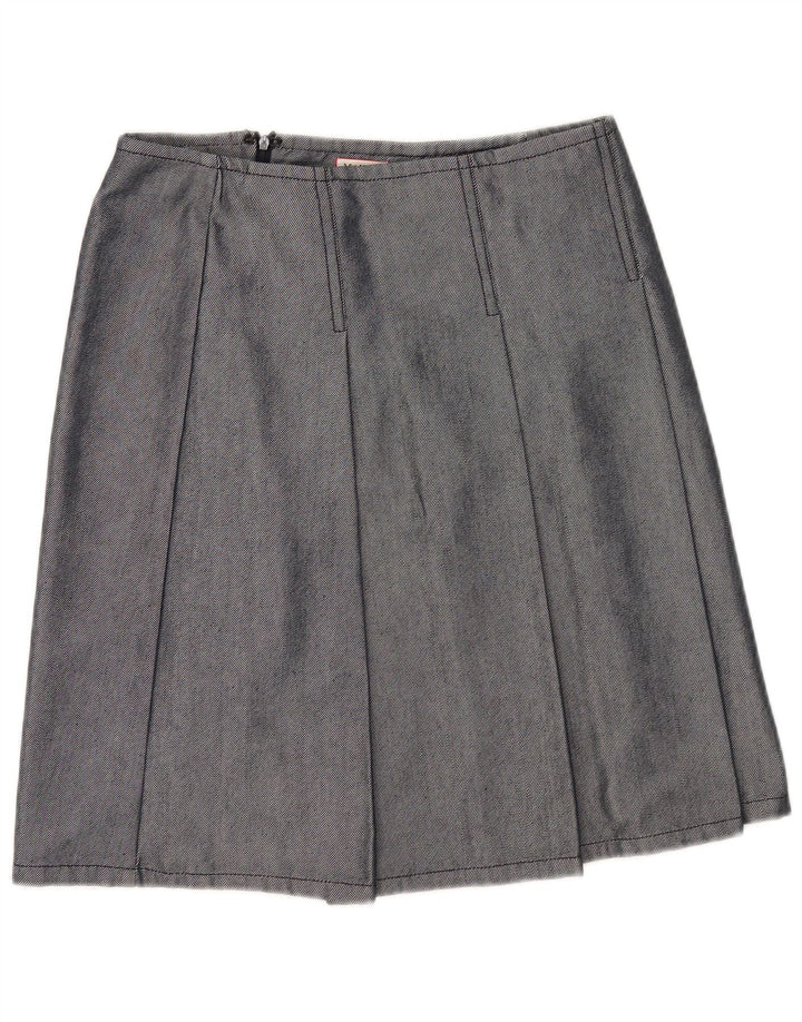 Gonna a pieghe da donna Max & Co. UK 12 media W30 cotone blu navy