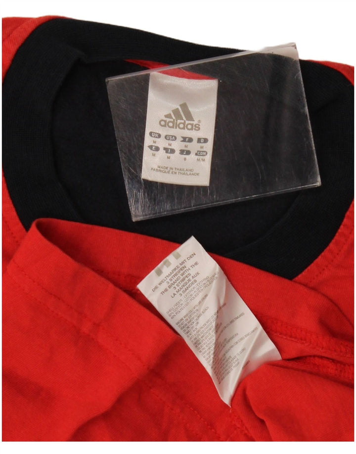 T-shirt grafica da uomo Adidas Top in cotone rosso medio
