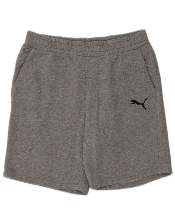 Pantaloncini sportivi da uomo Puma Large in cotone chiazzato grigio