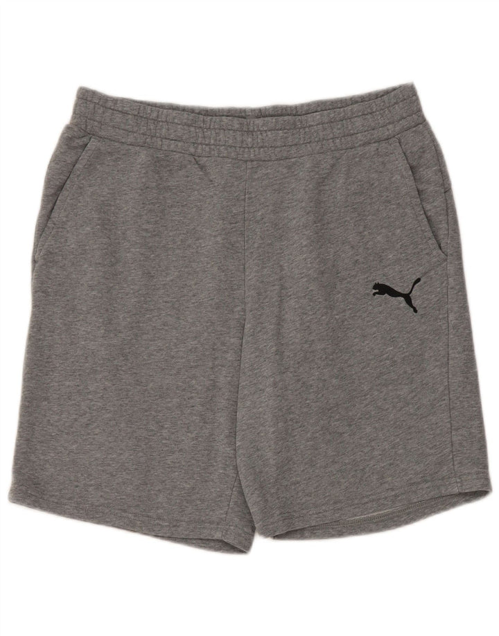 Pantaloncini sportivi da uomo Puma Large in cotone chiazzato grigio