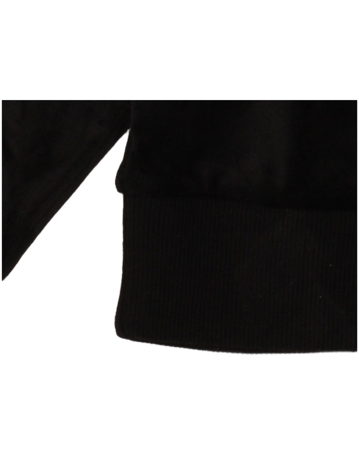 Maglione con cappuccio e zip corta in velluto da donna Ellesse UK 12 poliestere nero medio