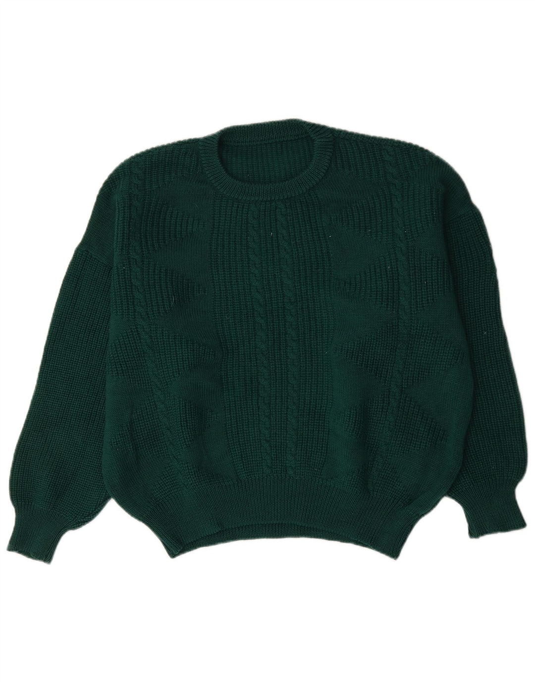 Maglione maglione girocollo vintage da uomo XL verde