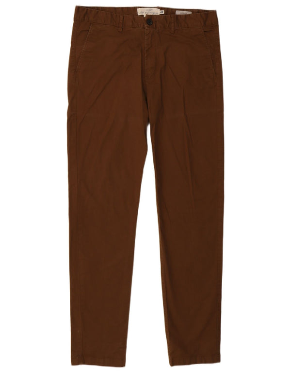 H&M Mens Skinny Casual Trousers W34 L31 Brown Cotton