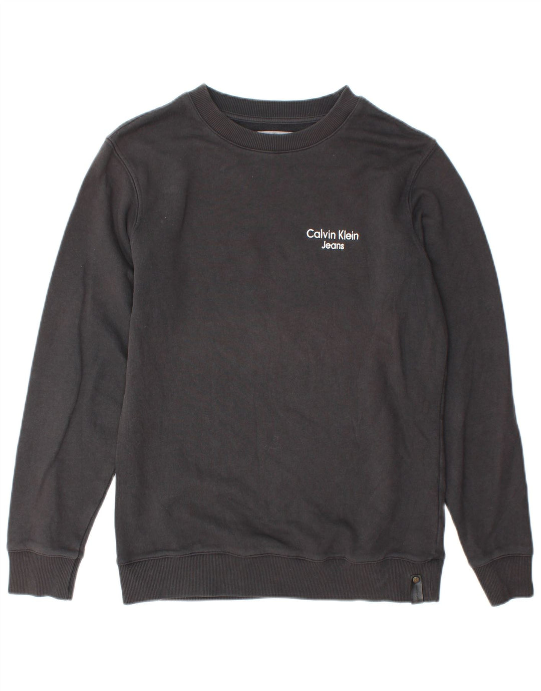 Calvin Klein Jeans Uomo Regular Fit Felpa Maglione Piccolo Cotone Grigio