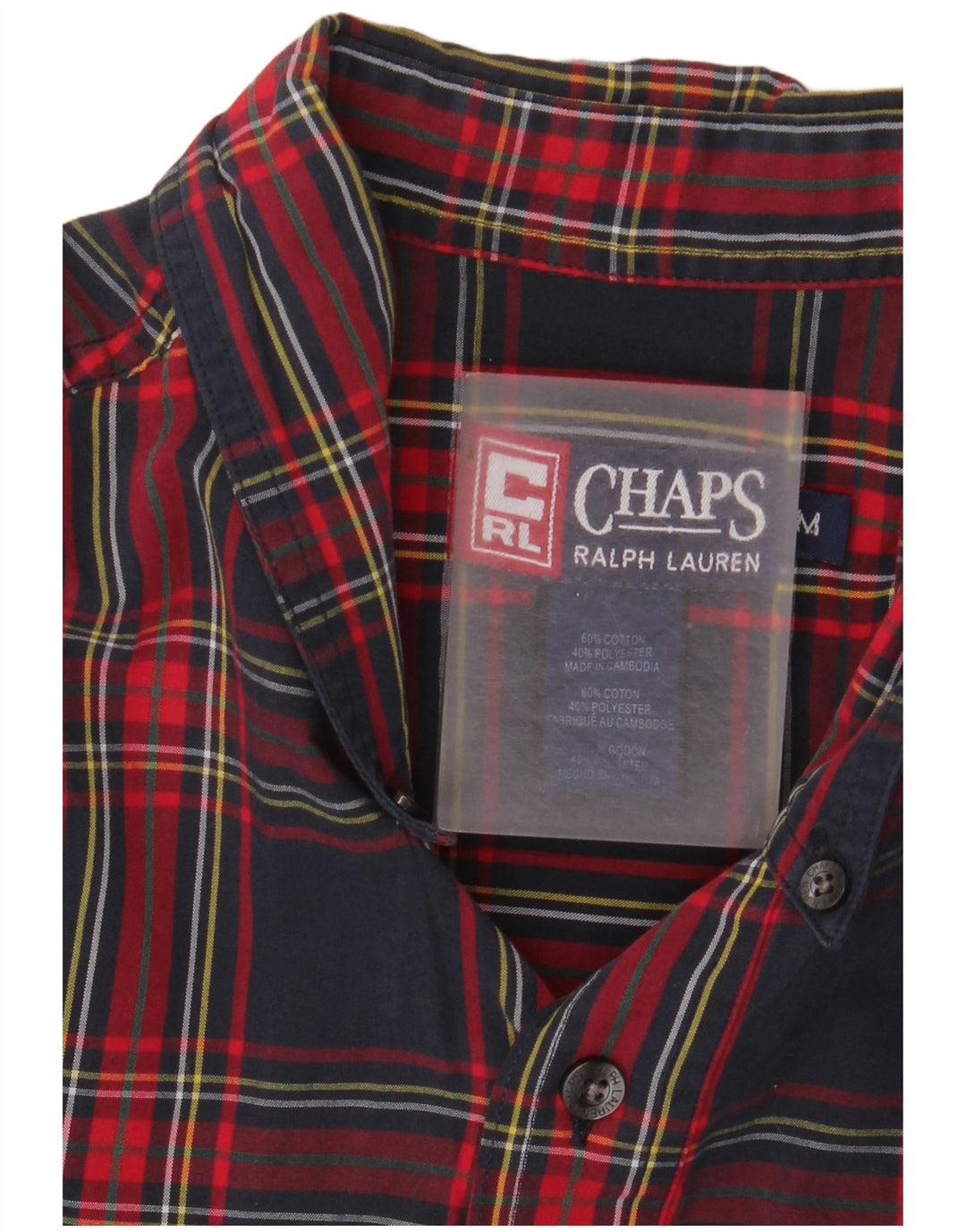 Camicia da uomo Chaps Ralph Lauren in cotone a quadri blu navy medio
