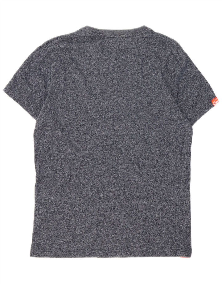 T-shirt da uomo Superdry Top Small in cotone screziato blu navy