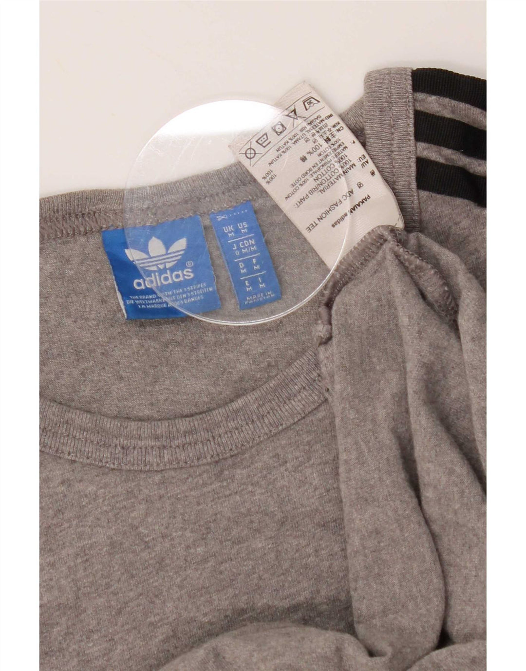 T-shirt da uomo Adidas Top in cotone grigio medio