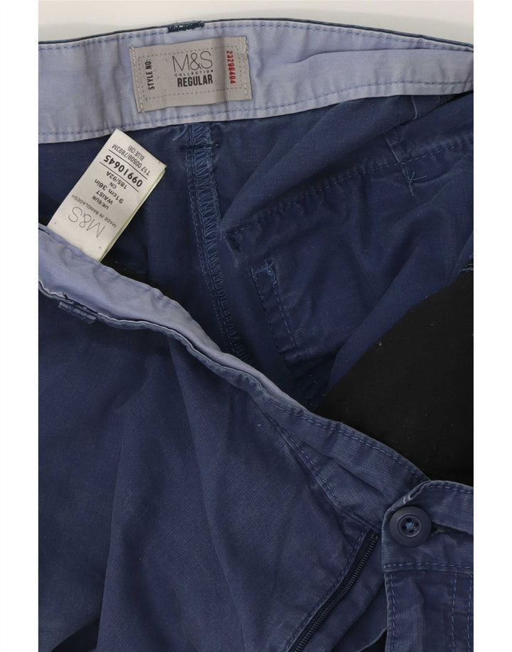 Pantaloncini cargo regolari da uomo Marks & Spencer W36 grandi in cotone blu