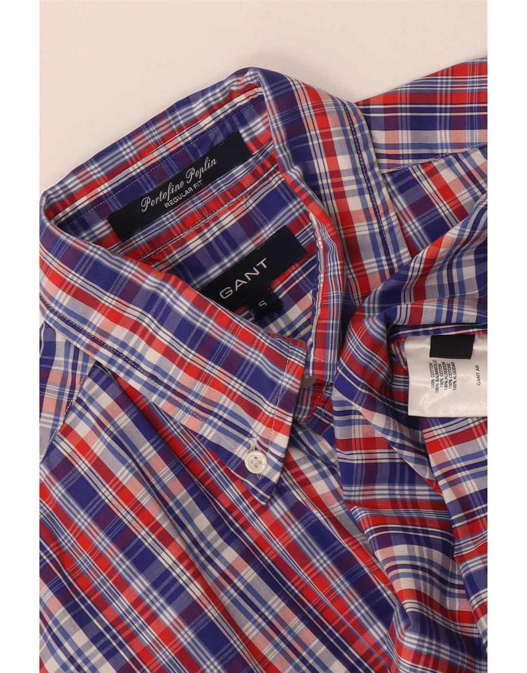 Gant Camicia da uomo a maniche corte, vestibilità regolare, in cotone a quadri multicolore