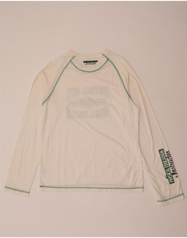 Champion Mens Muscle Graphic Top manica lunga 2XL cotone bianco