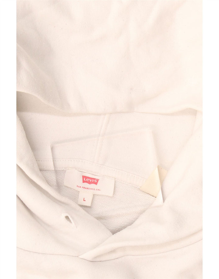 Maglione con cappuccio grafico da donna LEVI'S UK 16 grande bianco