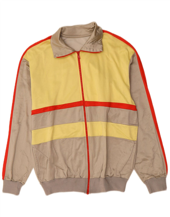 Giacca da ginnastica vintage da uomo in color block grigio medio