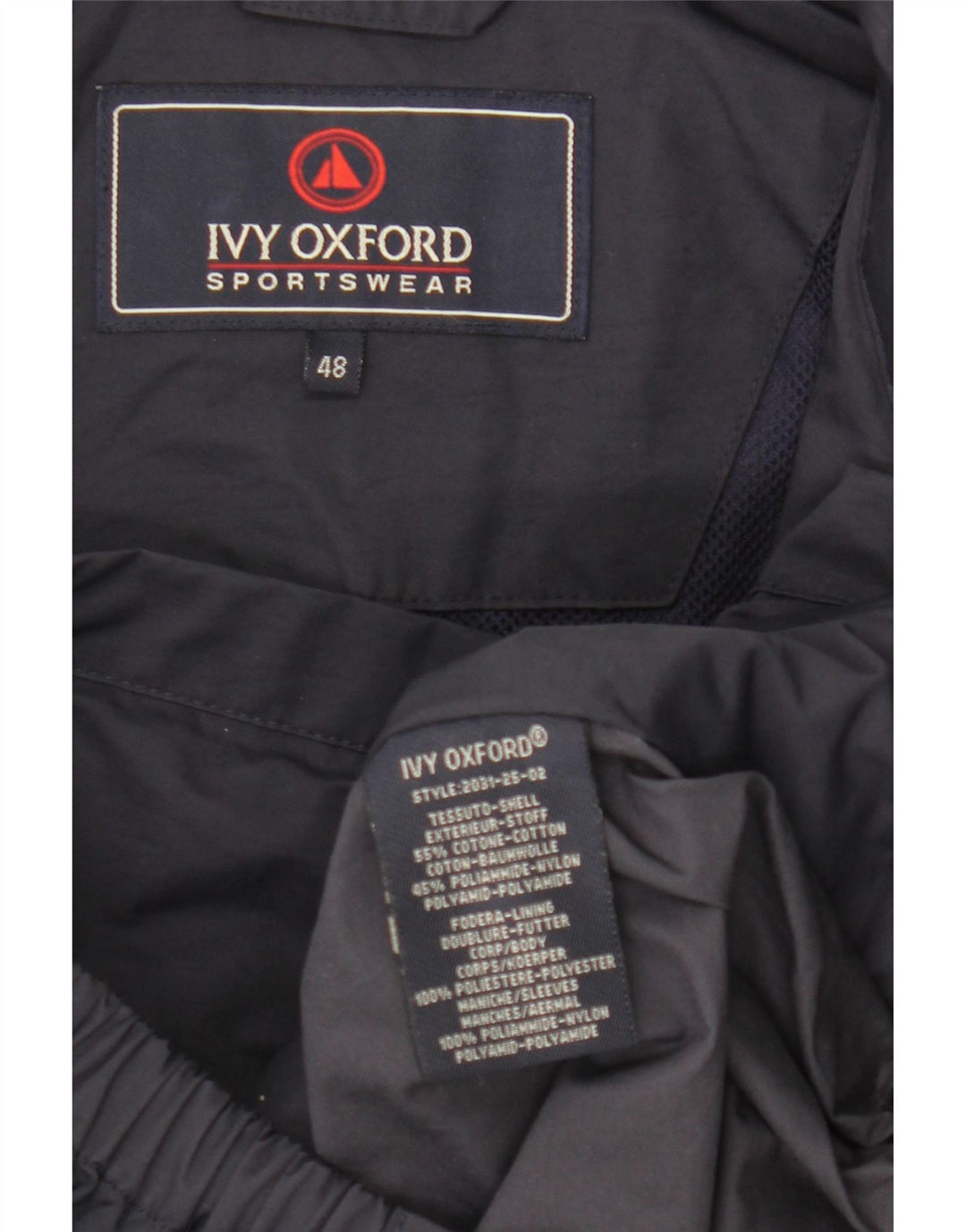 Giubbotto bomber con cappuccio da uomo Ivy Oxford IT 48 cotone medio blu navy