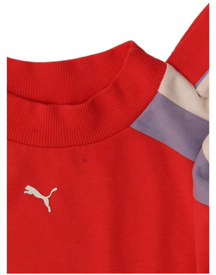Felpa con grafica corta da donna Puma UK 10 Small Red Colourblock