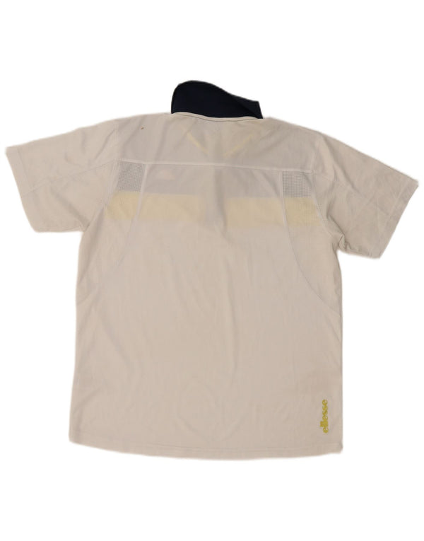 Polo da uomo ELLESSE Large in poliestere color block bianco