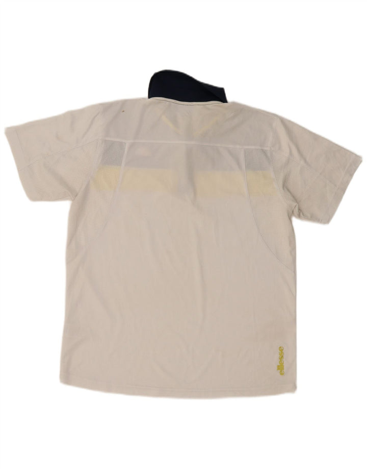 Polo da uomo ELLESSE Large in poliestere color block bianco