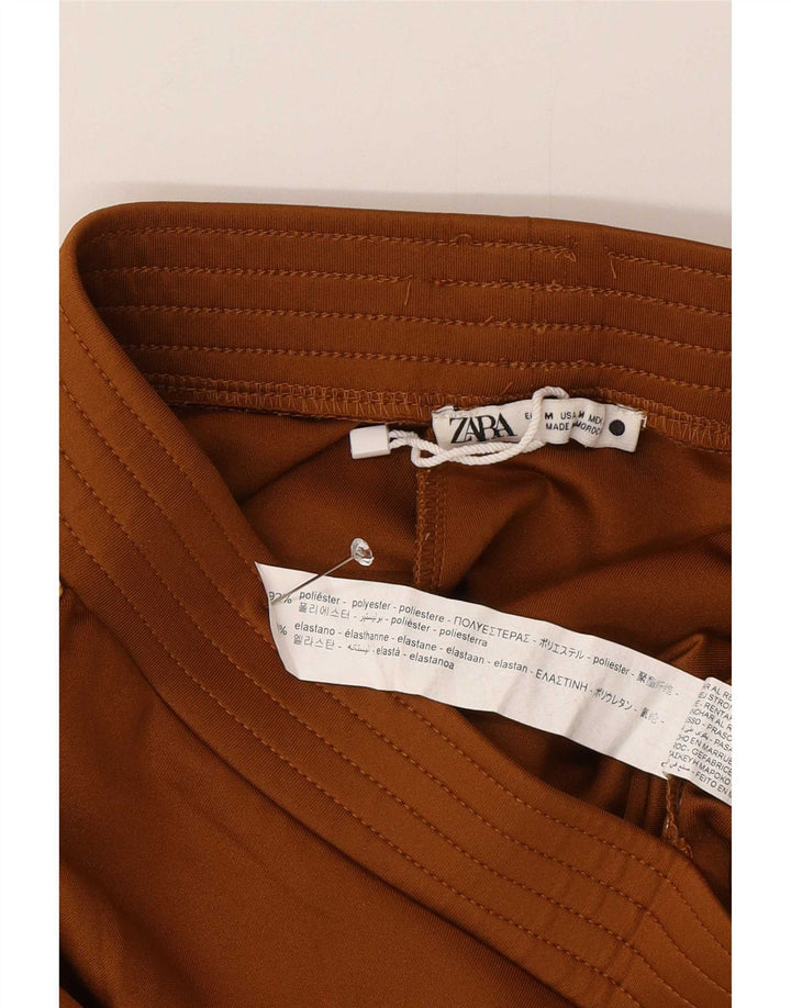 Pantaloncini sportivi Zara da donna, vestibilità rilassata, UK 14, poliestere marrone medio