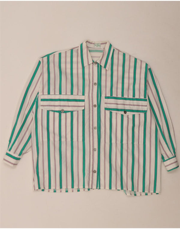 Camicia da donna Benetton UK 18 XL a righe bianche