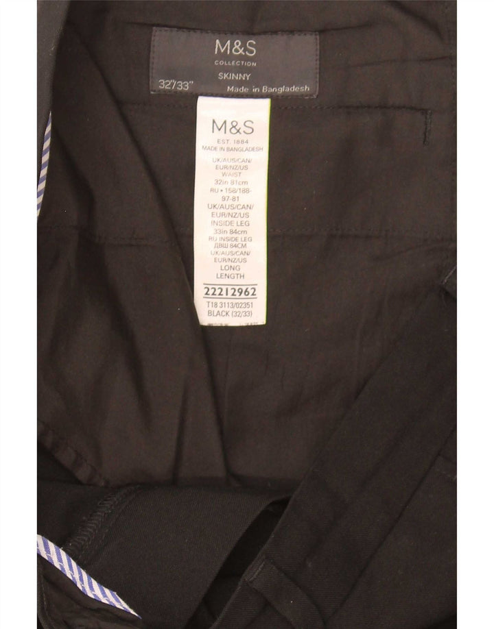 Pantaloni casual skinny da uomo Marks & Spencer W33 L32 poliestere nero