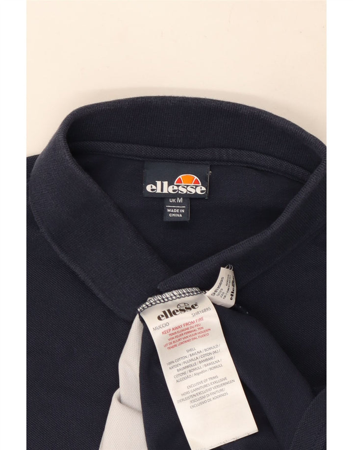 Polo da uomo Ellesse in cotone color block medio blu navy