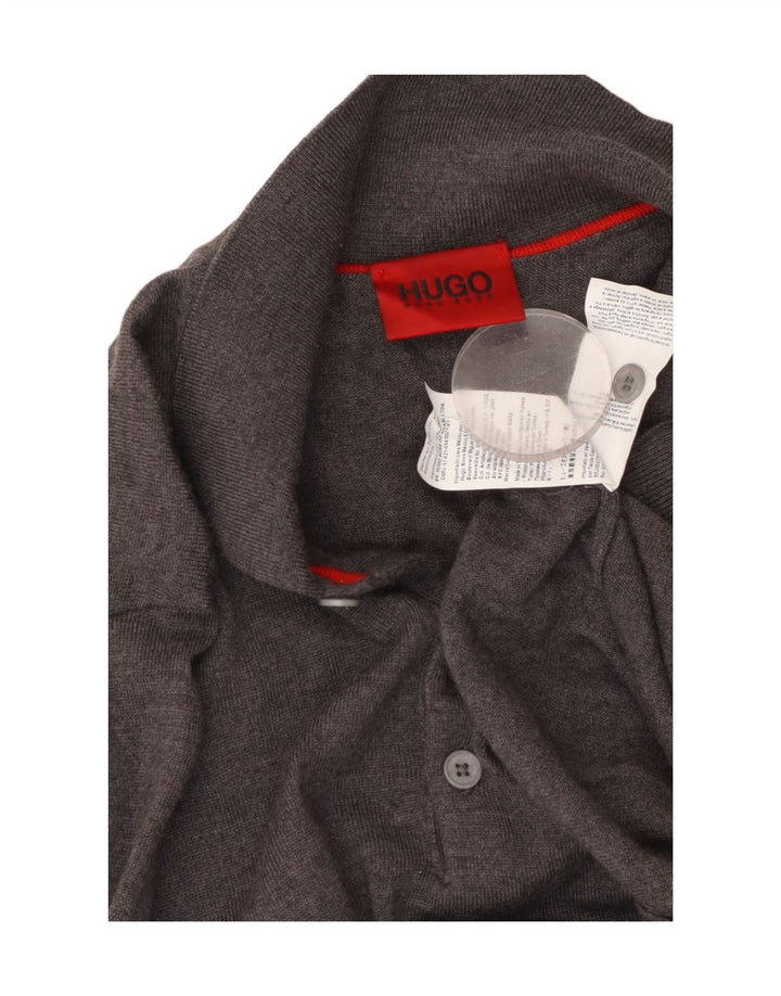 Maglione da uomo Hugo Boss con collo alto, lana vergine grigio medio