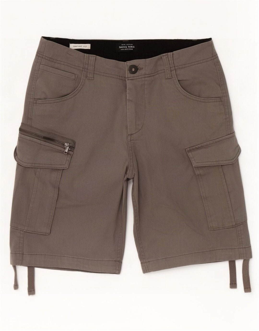 Pantaloncini cargo da uomo Comfort Fit Jack & Jones piccoli W29 in cotone grigio