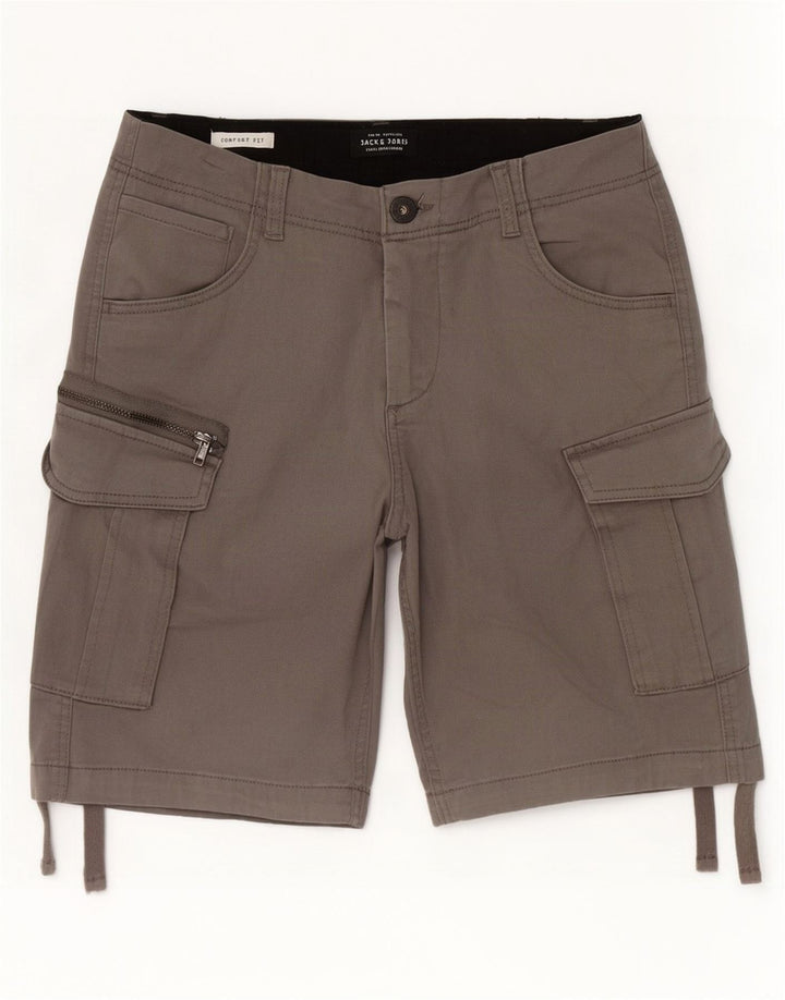 Pantaloncini cargo da uomo Comfort Fit Jack & Jones piccoli W29 in cotone grigio