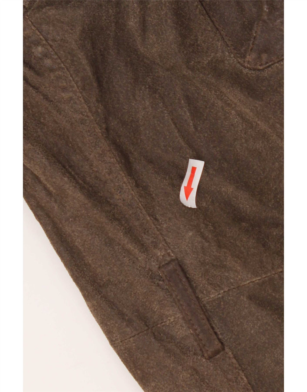 Giacca utilitaria in pelle da motociclista vintage da uomo UK 38 Marrone medio