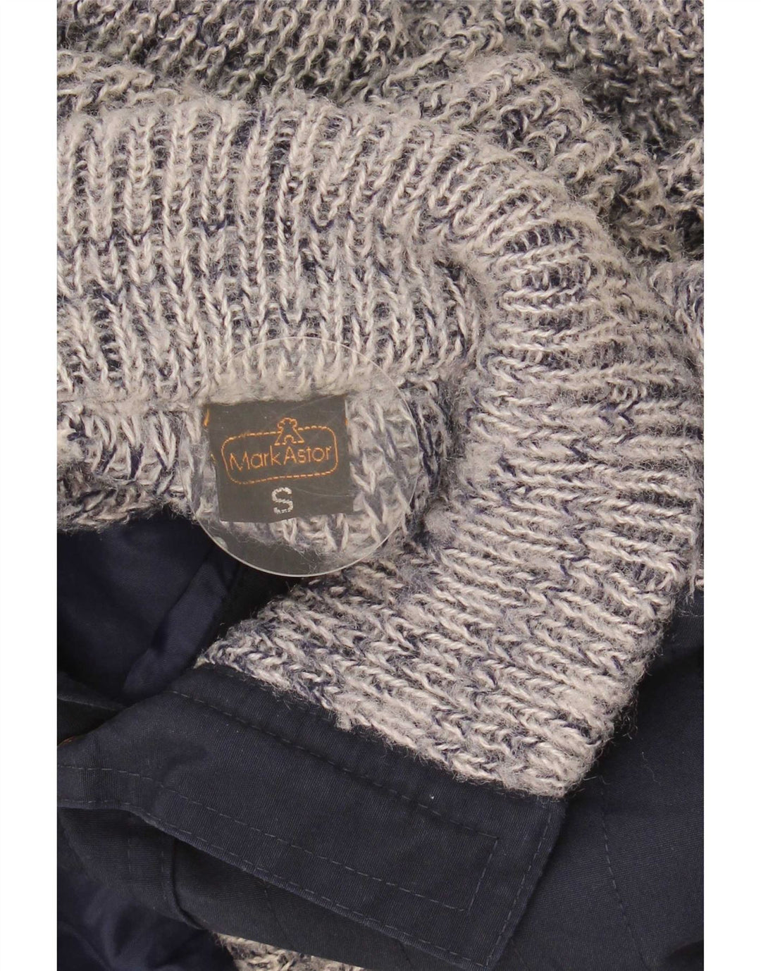 Maglione cardigan da uomo Mark Astor piccolo poliacrilico screziato blu navy