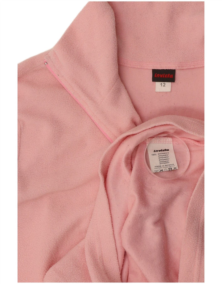 Maglione in pile da donna con collo e zip INVICTA UK 12 poliestere rosa medio