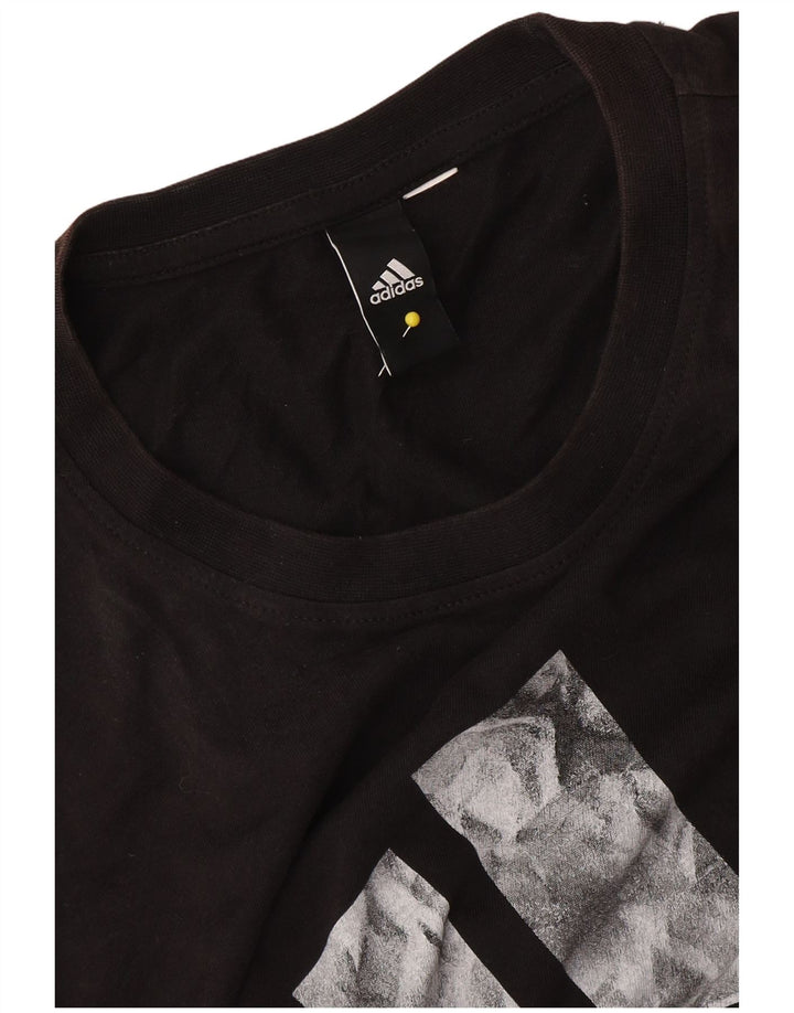 T-shirt grafica da uomo Adidas Top color block nero medio