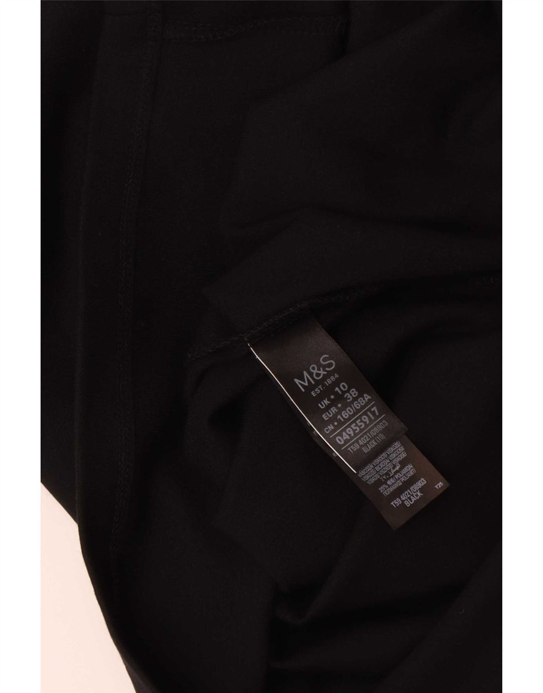 Gonna longuette da donna Marks & Spencer UK 10 piccola W30 viscosa nera