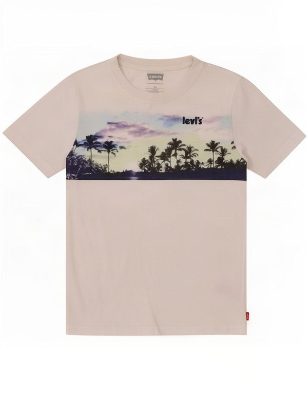T-shirt grafica per ragazzi Levi's Top 11-12 anni in cotone bianco