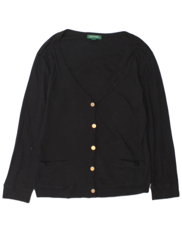 Ralph Lauren Womens Cardigan Sweater UK 18 XL Navy Blue Cotton