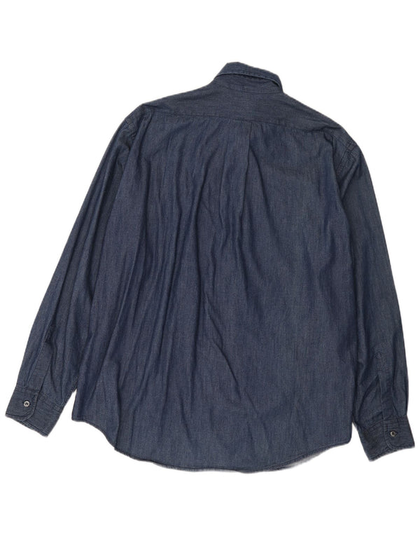 Camicia Trussardi Jeans Uomo Denim XL Blu Navy Cotone