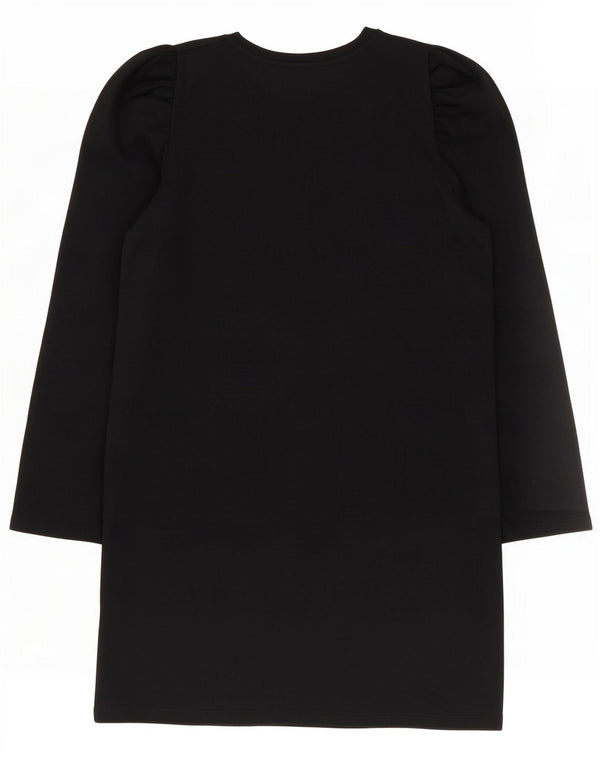 Abito a trapezio a maniche lunghe da donna Zara UK 14 cotone nero medio